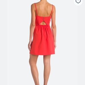 Coral Scallop Dress with Pockets